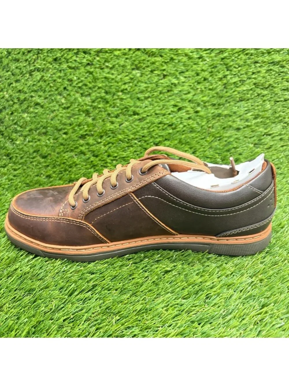 Florsheim Gridley Mens Size 9 Brown Leather Steel Toe Safety Work Oxford Shoes